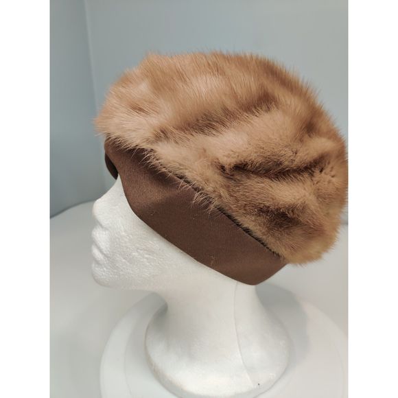 Vintage Mink Beret With Unique Cross Brim Hat from Canada Almost 21\